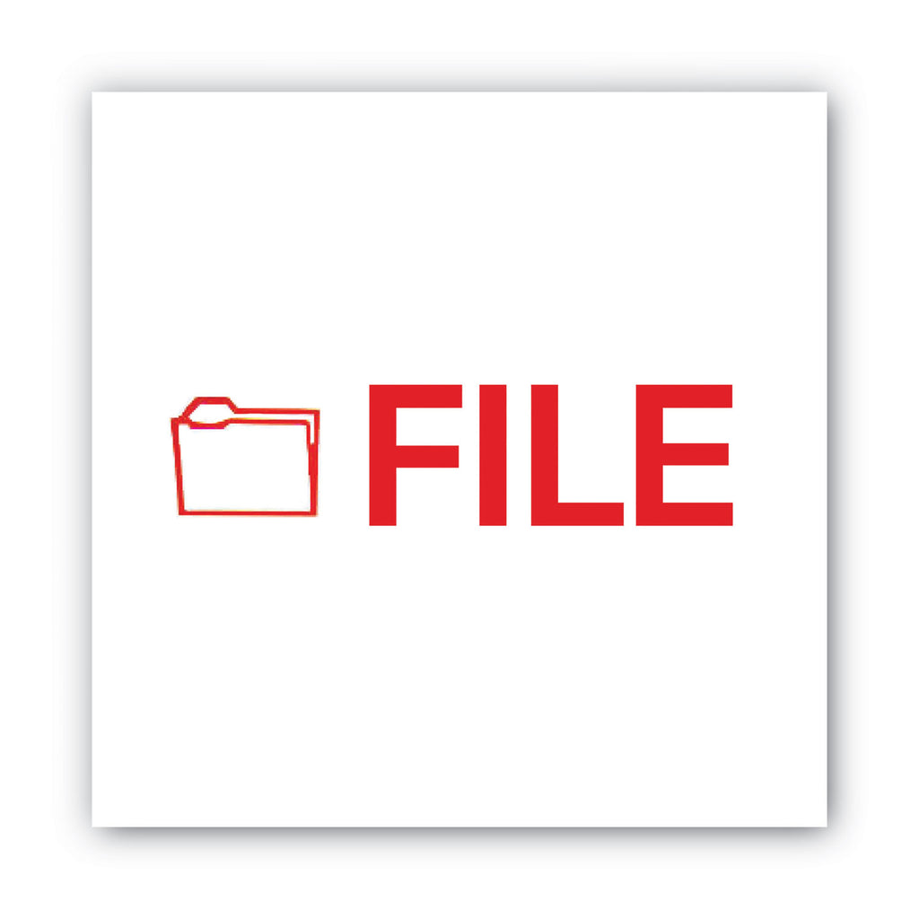 Pre-Inked Shutter Stamp, Red, FILE,.63 x 0.5