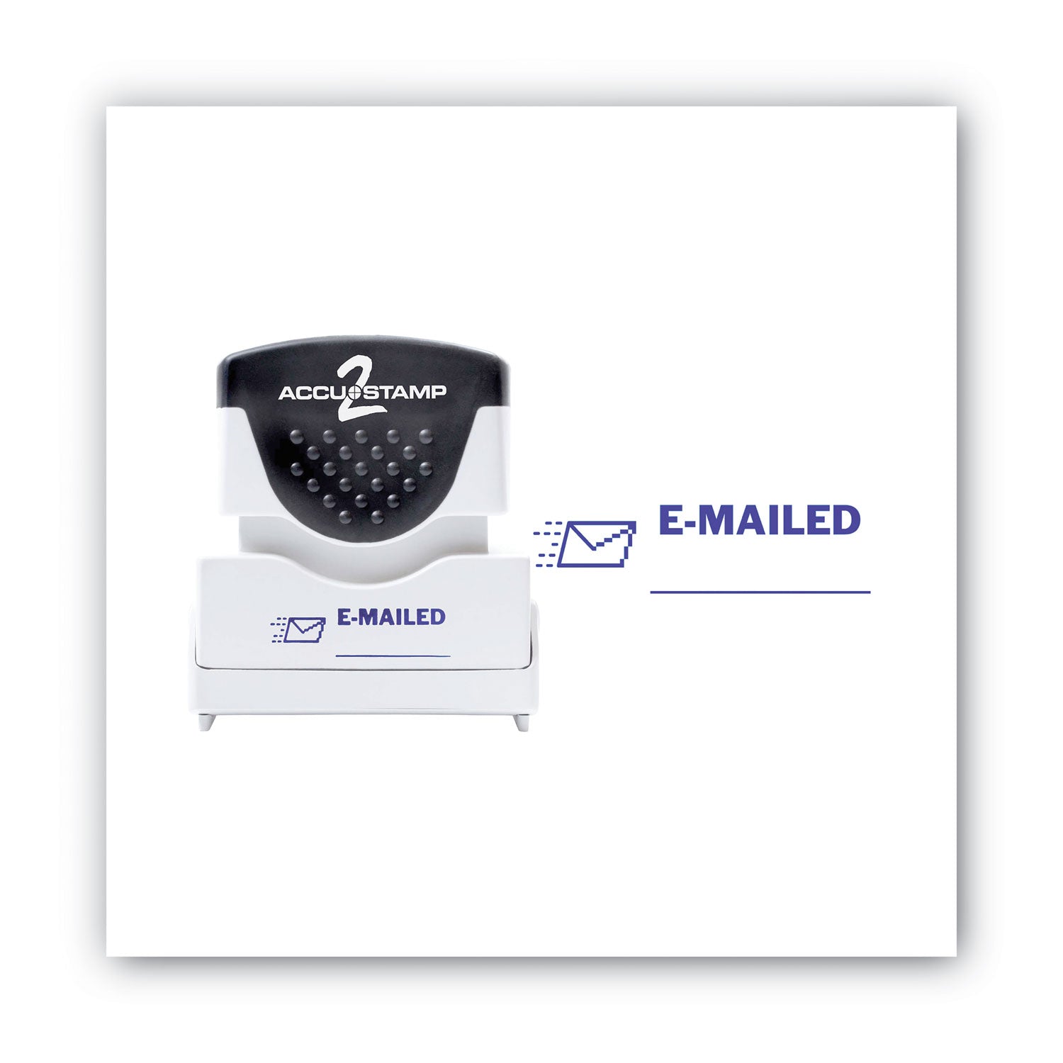 Pre-Inked Shutter Stamp, Blue, EMAILED, 1.63 x 0.5 - 
