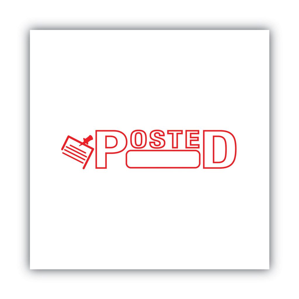 Pre-Inked Shutter Stamp, Red, POSTED, 1.63 x 0.5