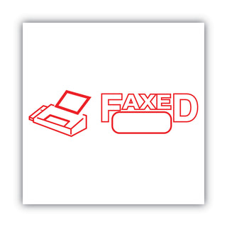 Pre-Inked Shutter Stamp, Red, FAXED, 1.63 x 0.5