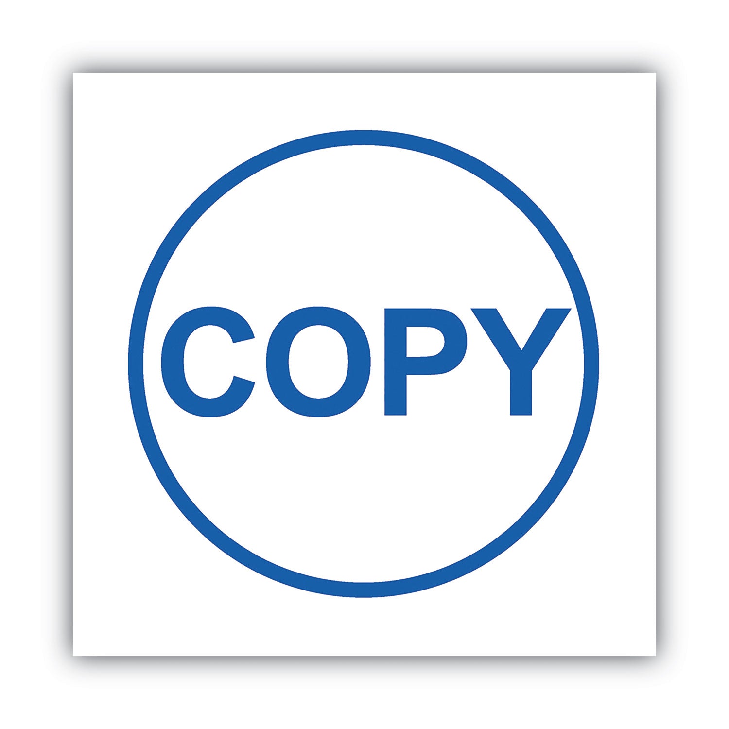 Pre-Inked Round Stamp, COPY, 0.63" dia, Blue - 