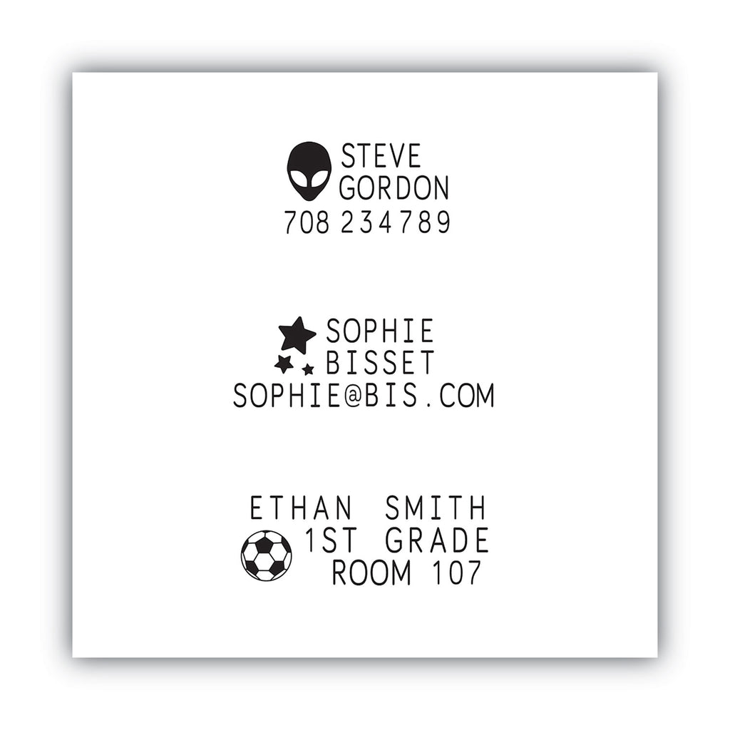 MINE Textile Stamp, 1.5" x 1.5", Black