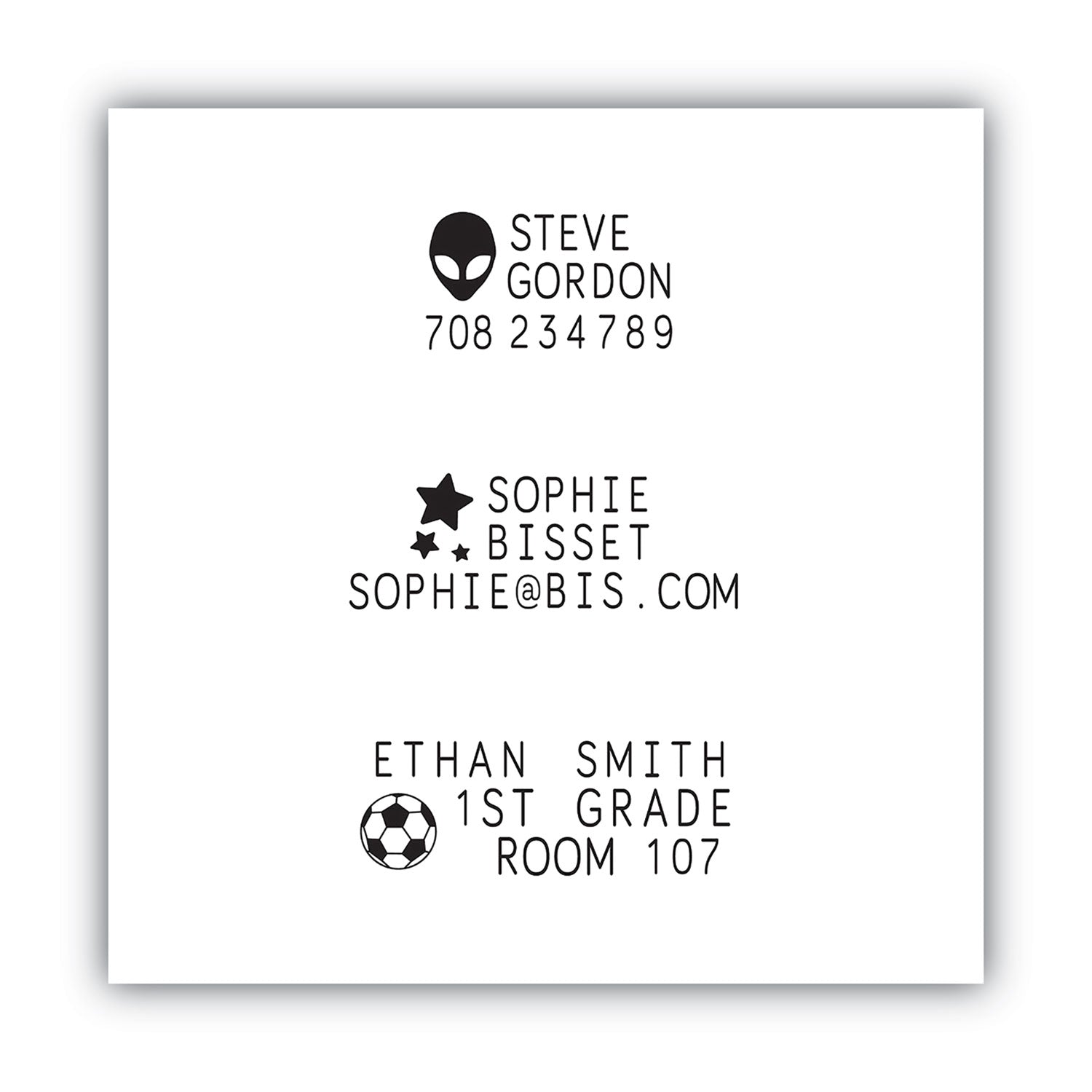 MINE Textile Stamp, 1.5" x 1.5", Black