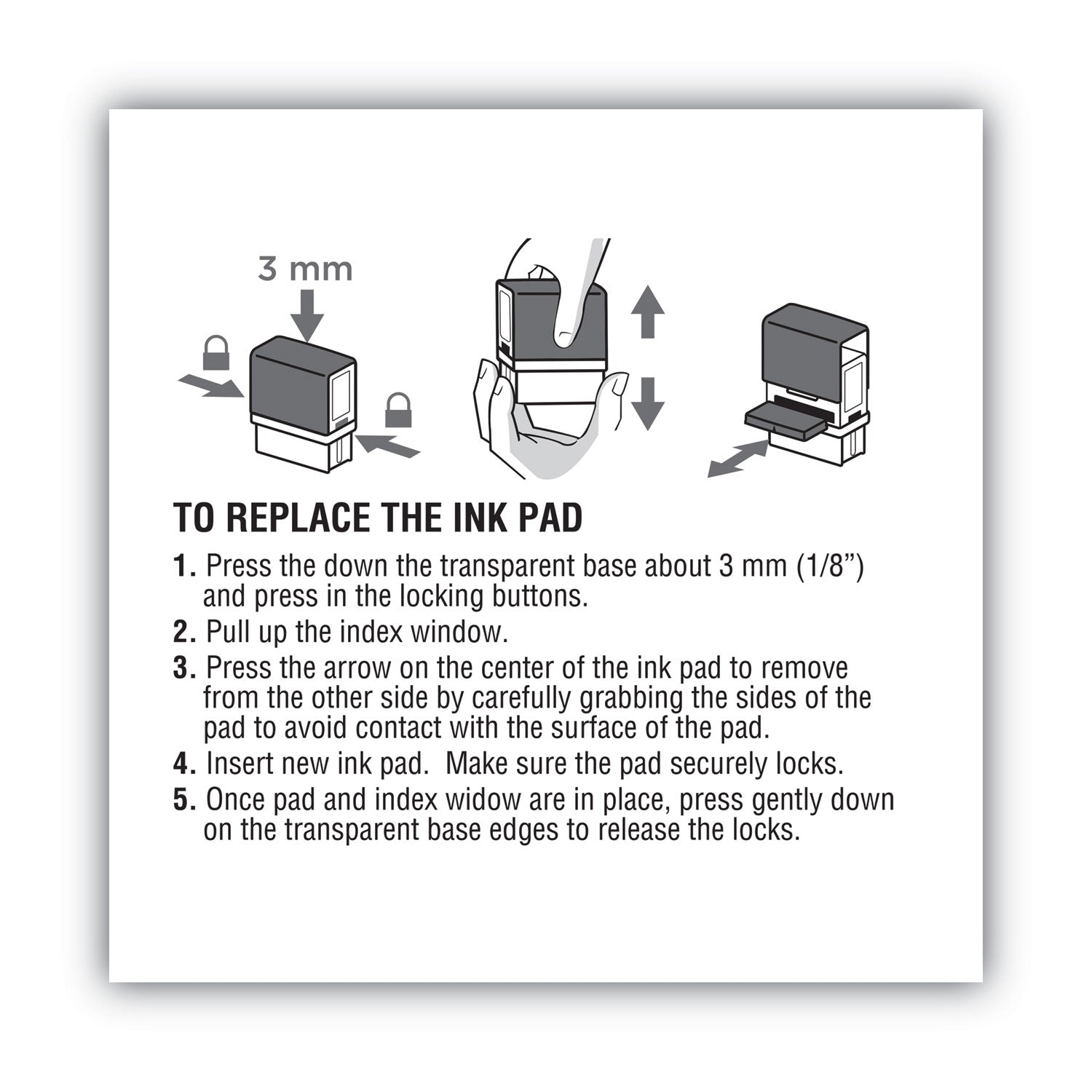 Replacement Ink Pad for 2000PLUS 1SI20PGL, 1.63" x 0.25", Black