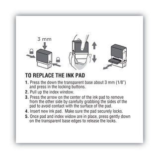 Replacement Ink Pad for 2000PLUS 1SI20PGL, 1.63" x 0.25", Black