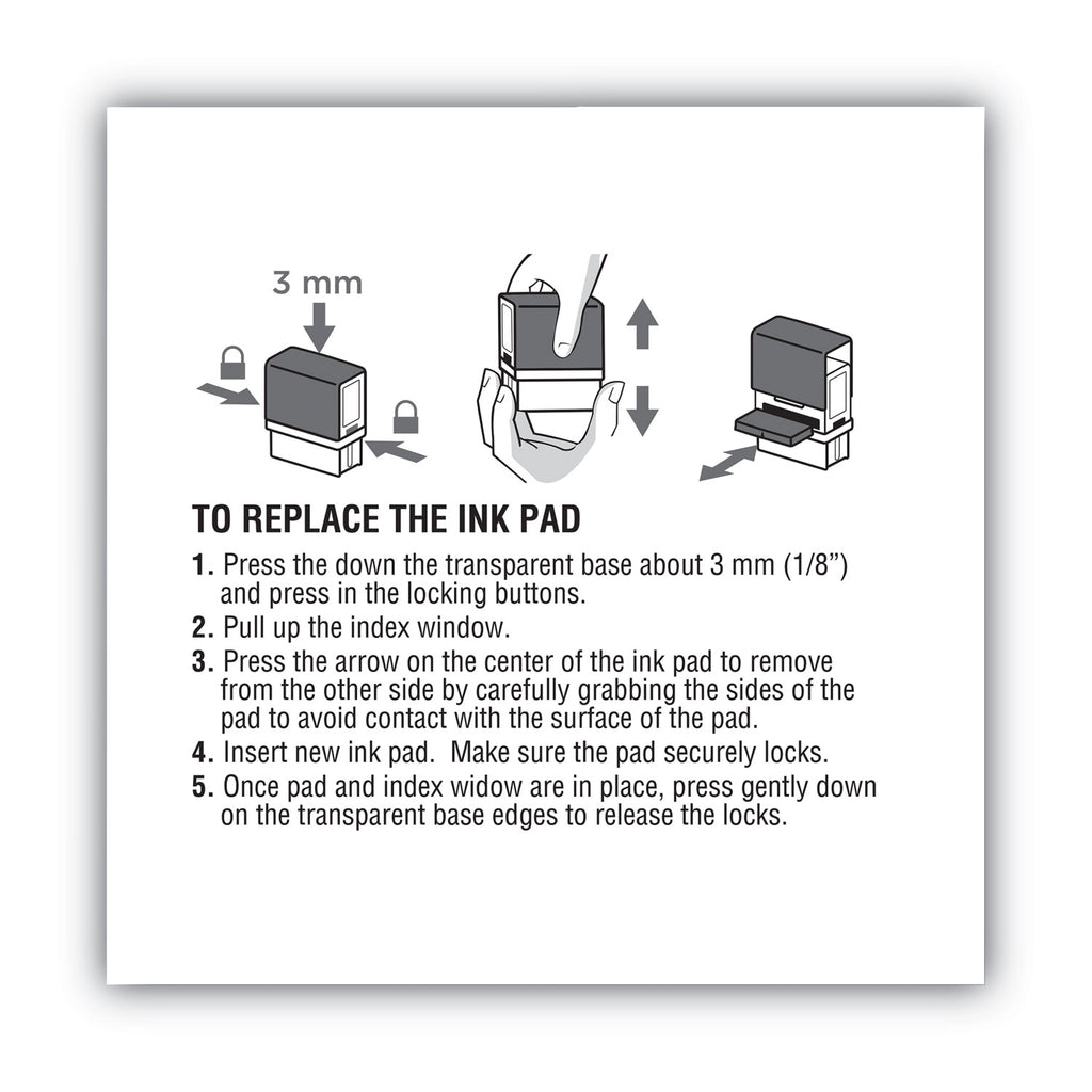 Replacement Ink Pad for 2000PLUS 1SI20PGL, 1.63" x 0.25", Blue - 
