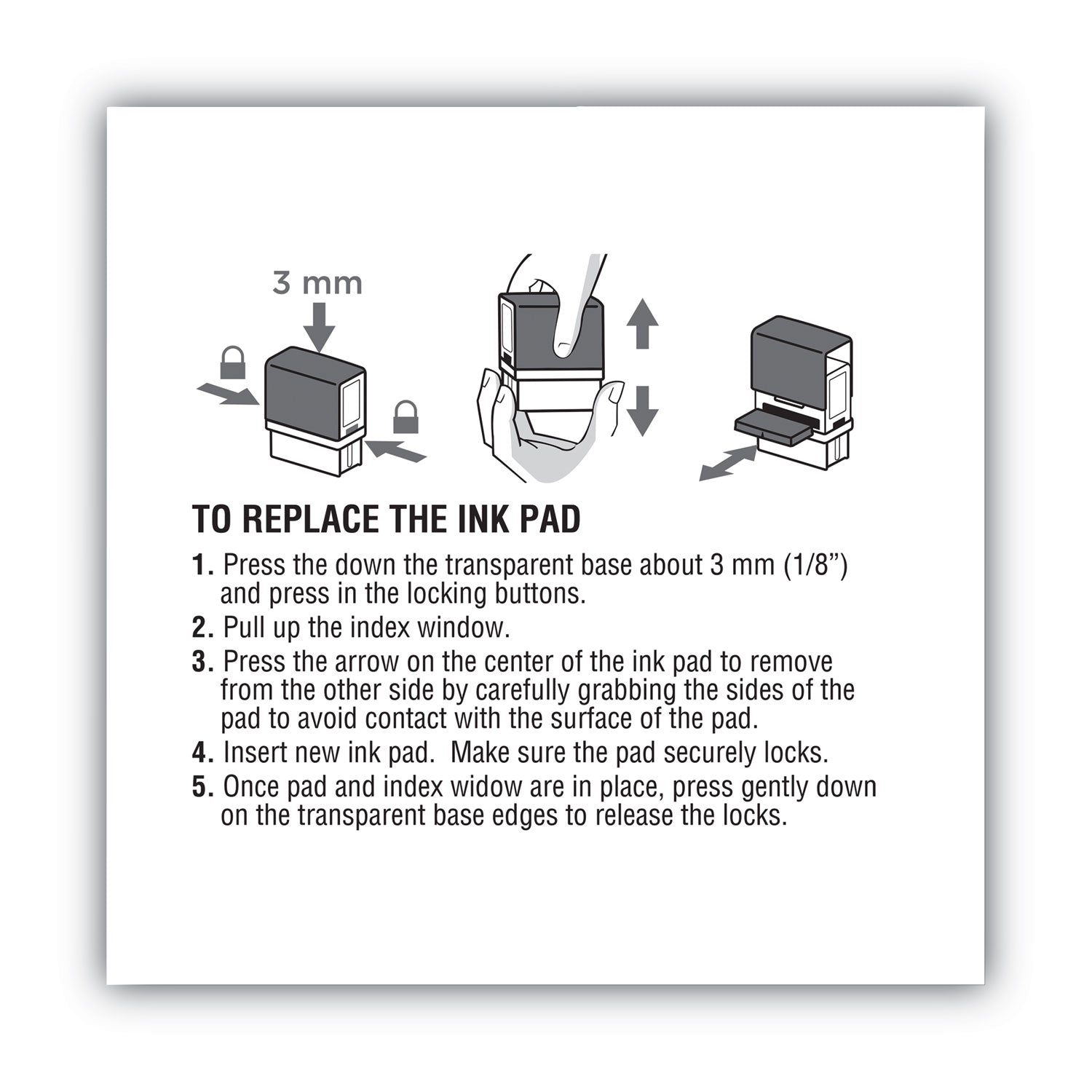 Replacement Ink Pad for 2000PLUS 1SI20PGL, 1.63" x 0.25", Blue - 