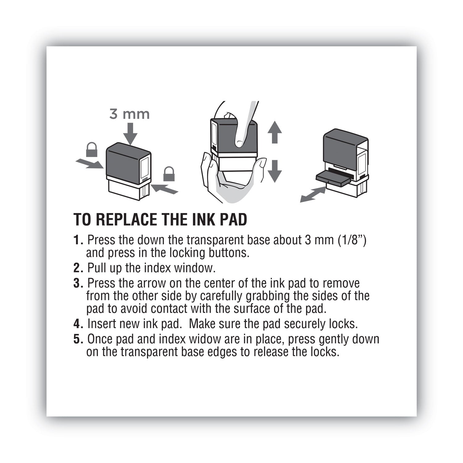 Replacement Ink Pad for 2000PLUS 1SI30PGL, 1.94" x 0.25", Black - 