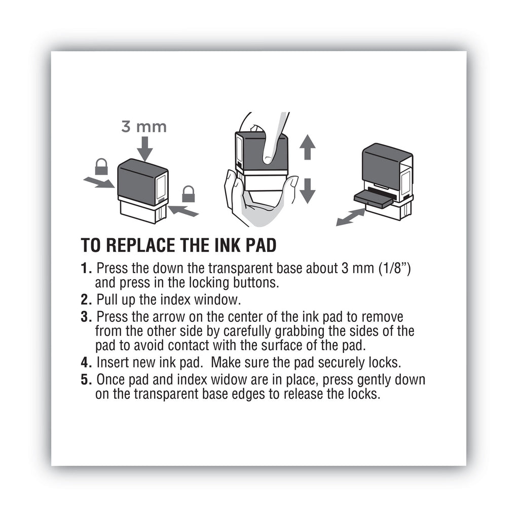 Replacement Ink Pad for 2000PLUS 1SI40PGL and 1SI40P, 2.38" x 0.25", Black