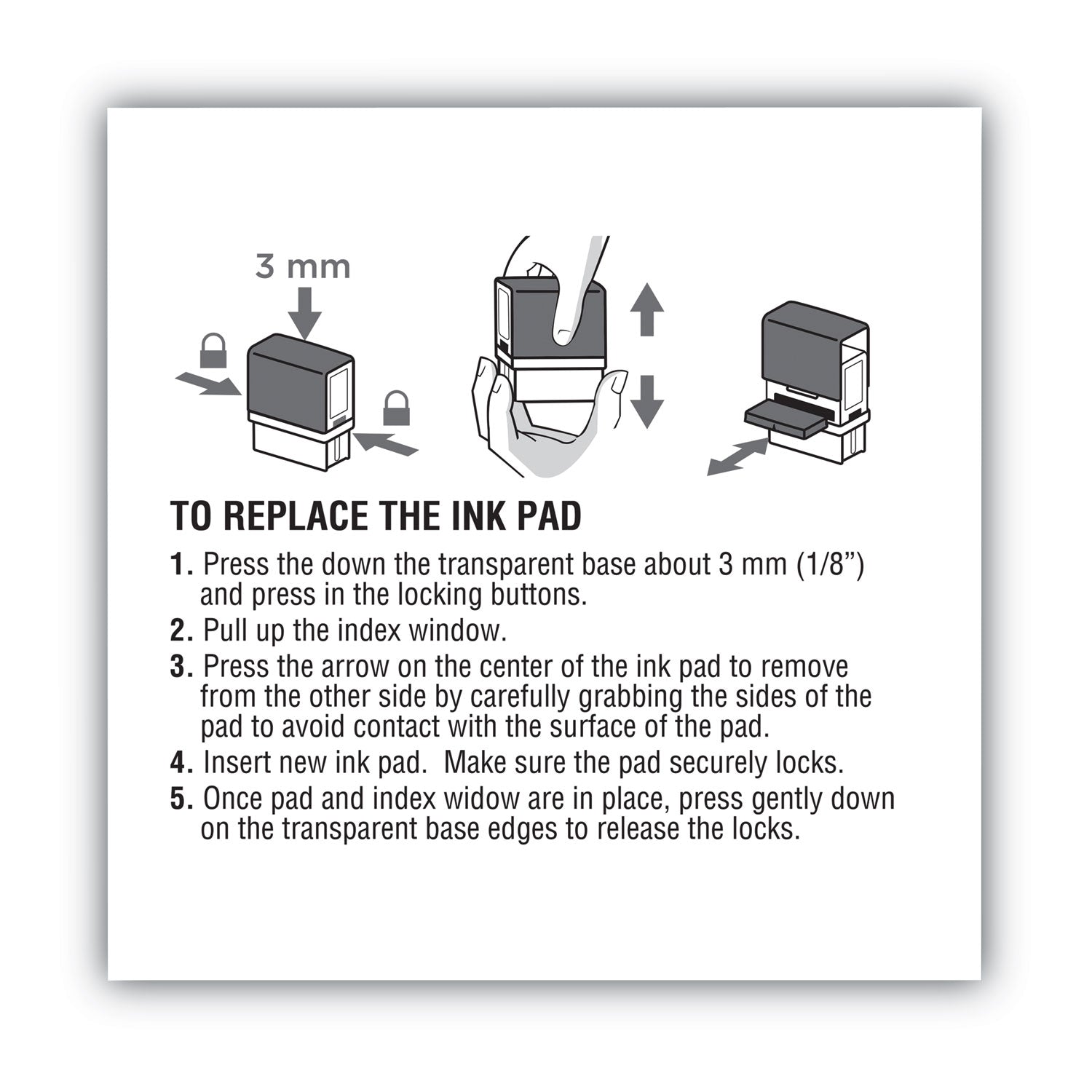 Replacement Ink Pad for 2000PLUS 1SI40PGL and 1SI40P, 2.38" x 0.25", Black - 