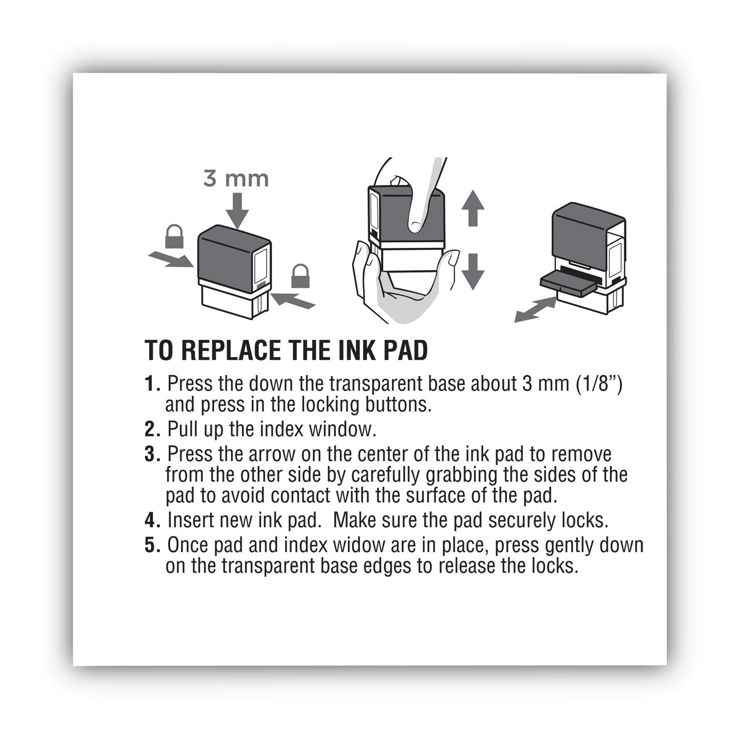 Replacement Ink Pad for 2000PLUS 1SI60P, 3.13" x 0.25", Blue - 