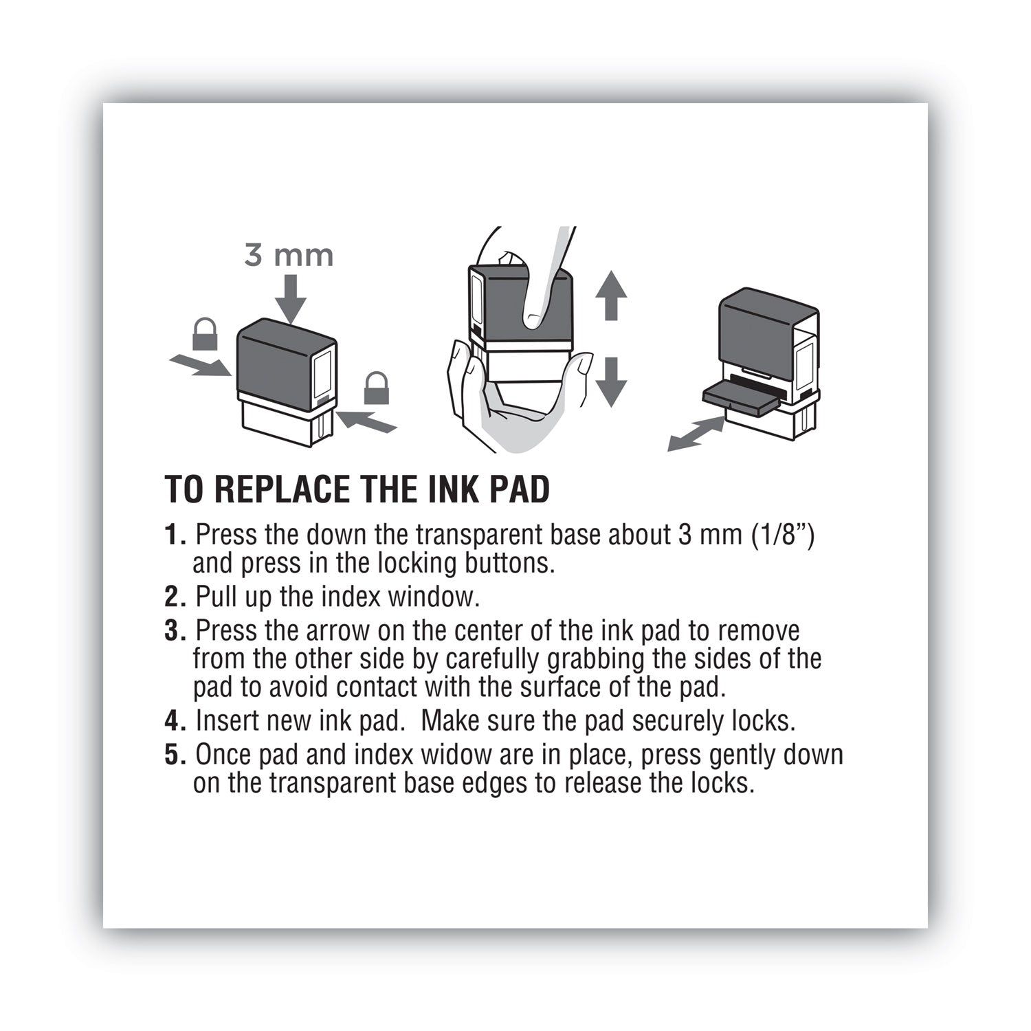 Replacement Ink Pad for 2000PLUS 1SI60P, 3.13" x 0.25", Black