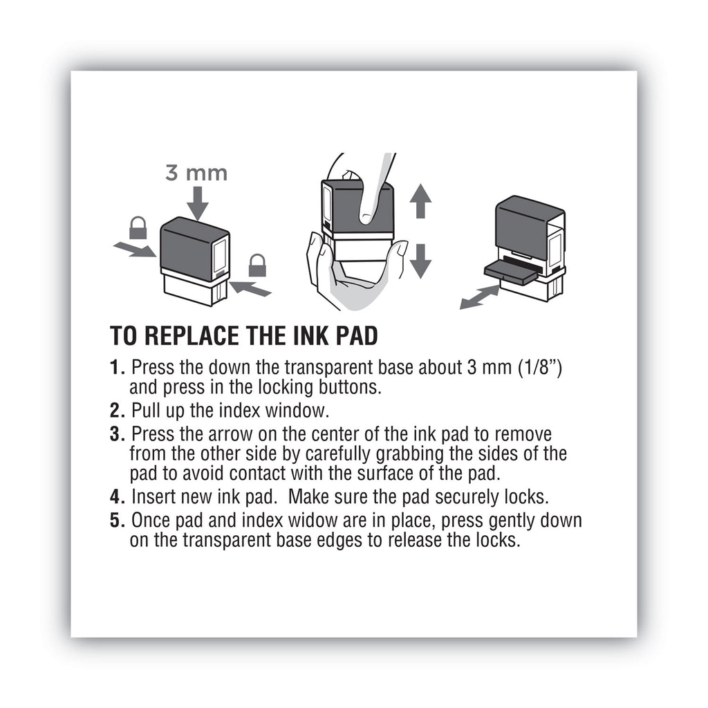 Replacement Ink Pad for 2000PLUS 1SI60P, 3.13" x 0.25", Red