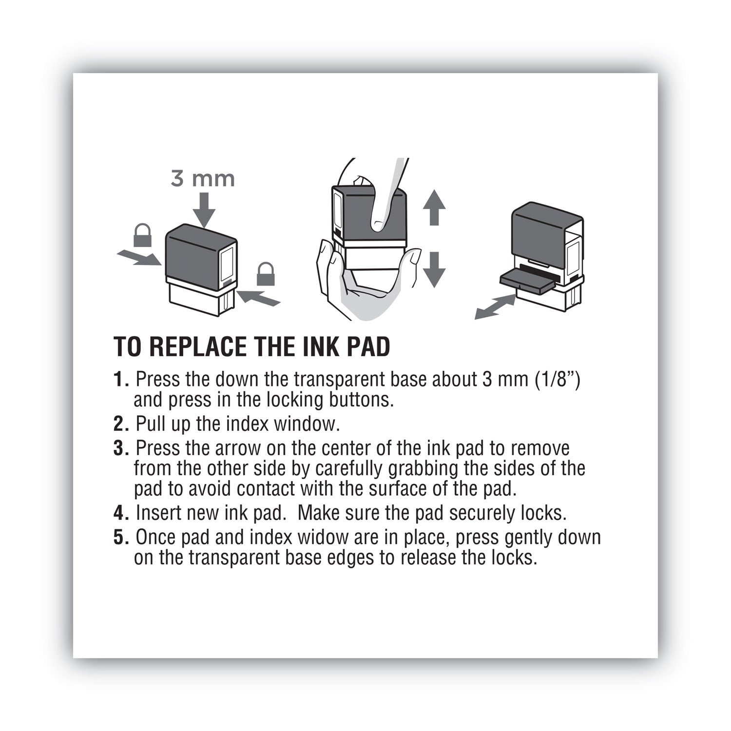 Replacement Ink Pad for 2000PLUS 1SI60P, 3.13" x 0.25", Red - 