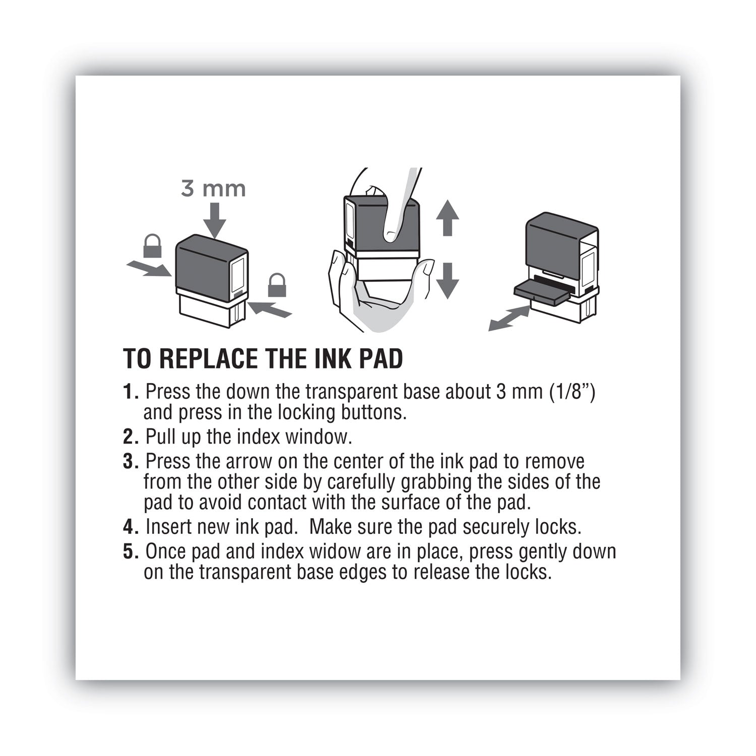 Replacement Ink Pad for 2000PLUS 1SI50P, 2.81" x 0.25", Black - 