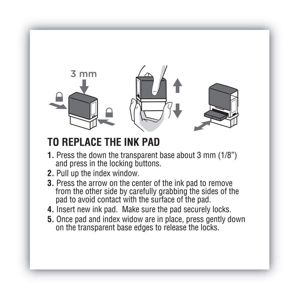 Replacement Ink Pad for 2000PLUS 1SI50P, 2.81" x 0.25", Red