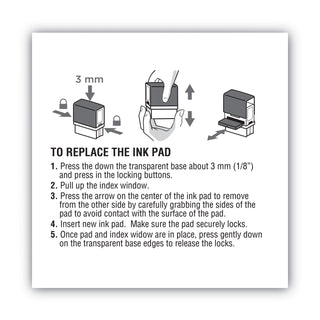 Replacement Ink Pad for 2000PLUS 1SI15P, 3" x 0.25", Red