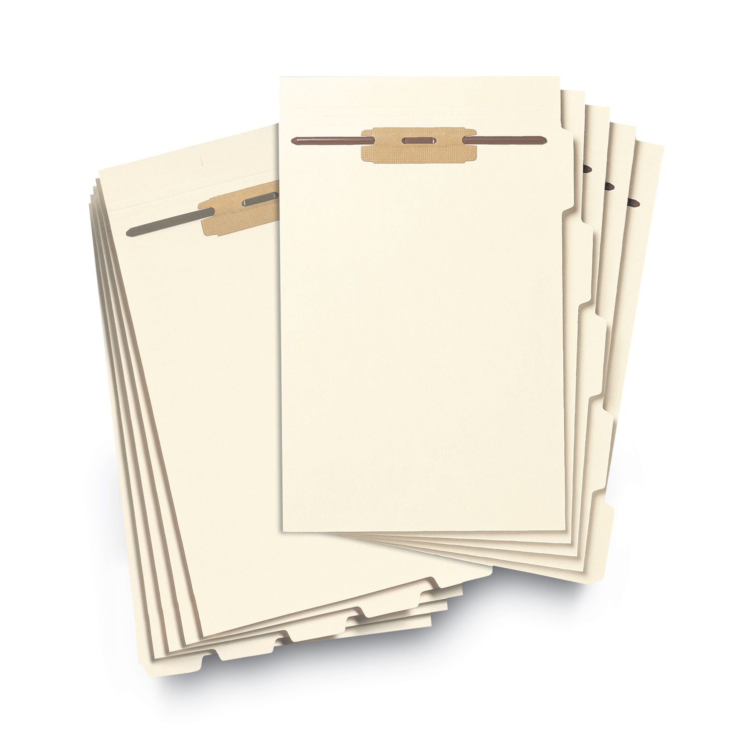 Stackable Folder Dividers with Fasteners, 1/5-Cut Bottom Tab, 1 Fastener, Legal Size, Manila, 4 Dividers/Set, 50 Sets - 
