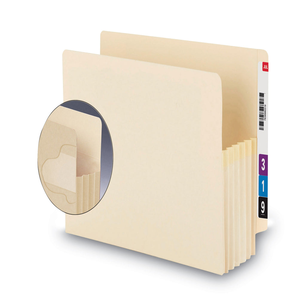 Manila End Tab TUFF Pockets, 5.25" Expansion, Letter Size, Manila, 10/Box - 