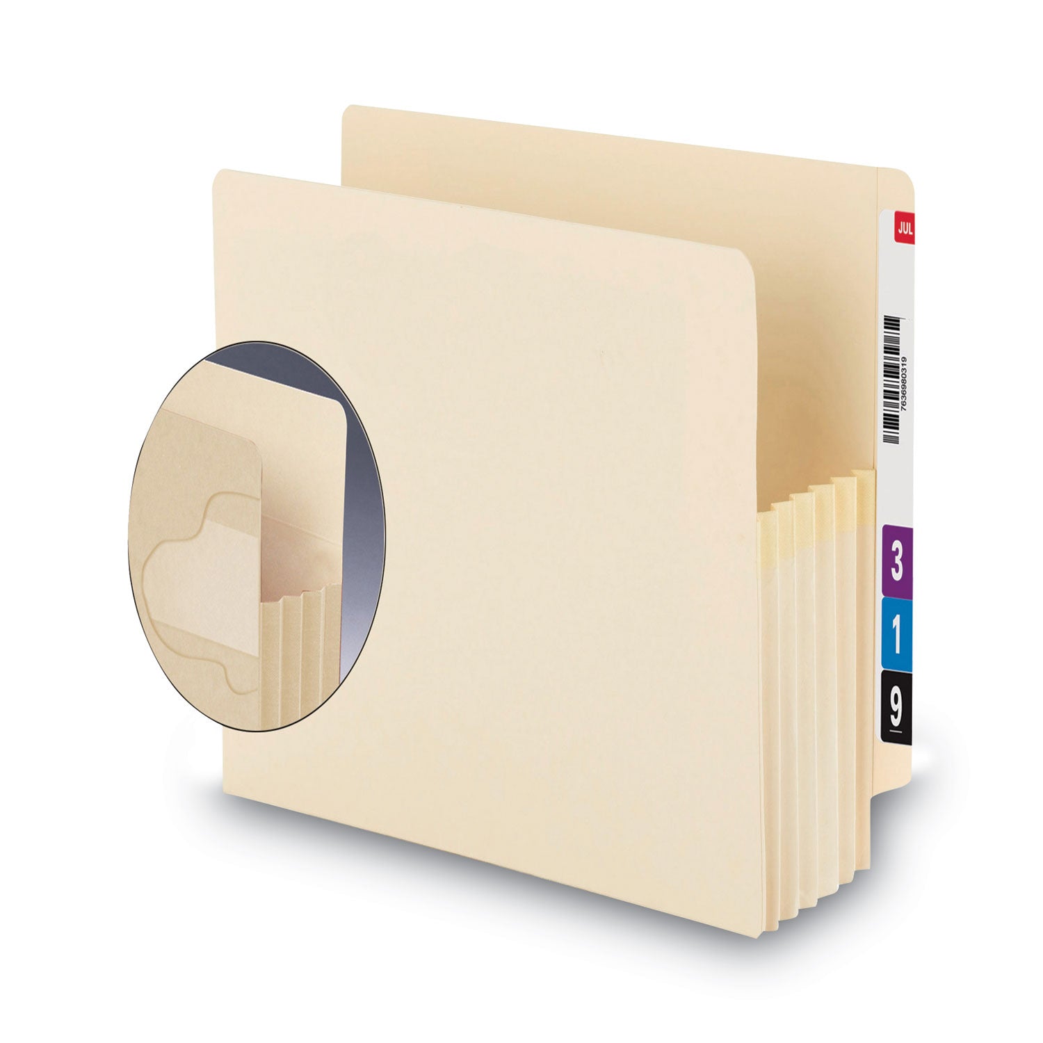 Manila End Tab TUFF Pockets, 5.25" Expansion, Letter Size, Manila, 10/Box - 