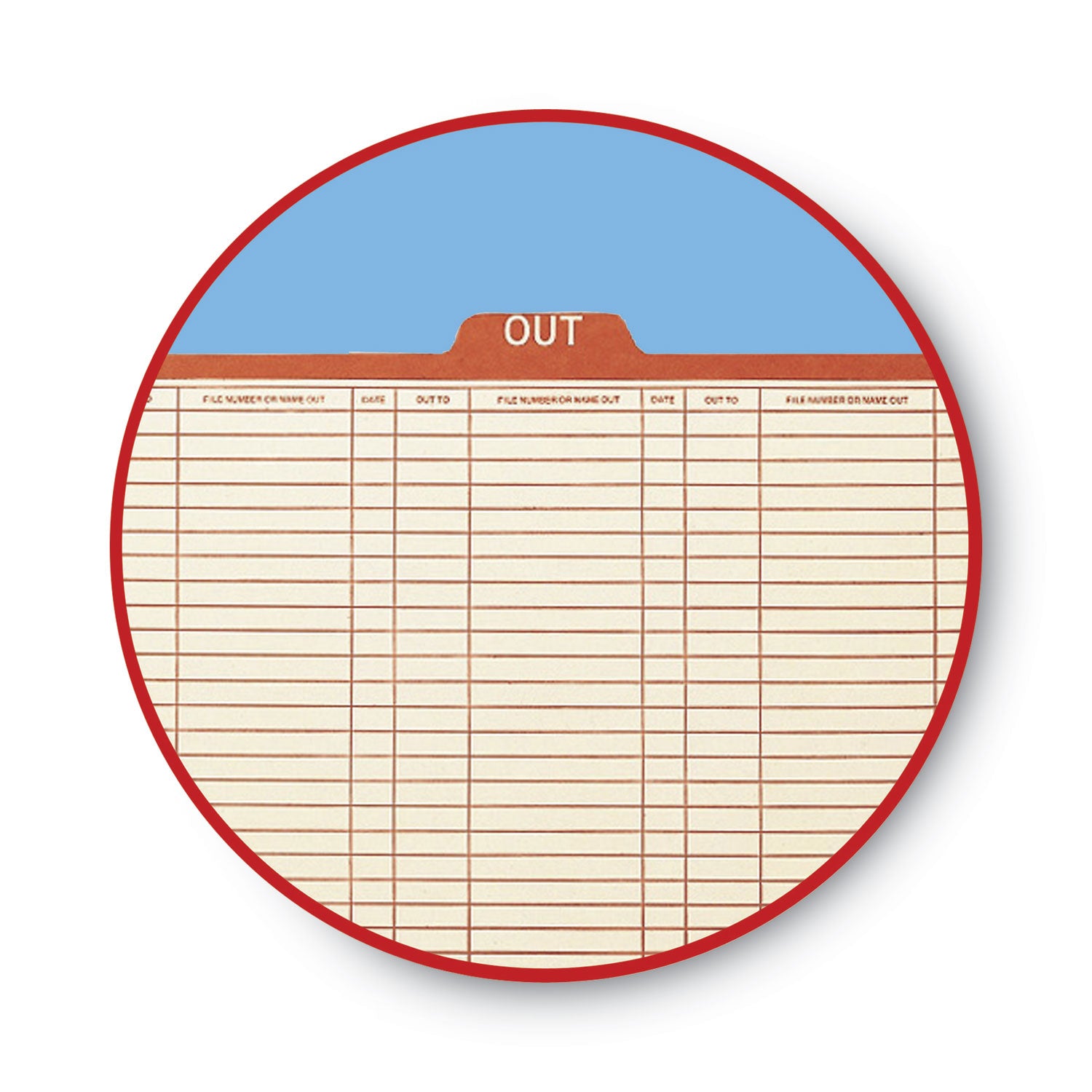 Manila Out Guides, Printed Form Style, 1/5-Cut Top Tab, Out, 8.5 x 11, Manila, 100/Box - 