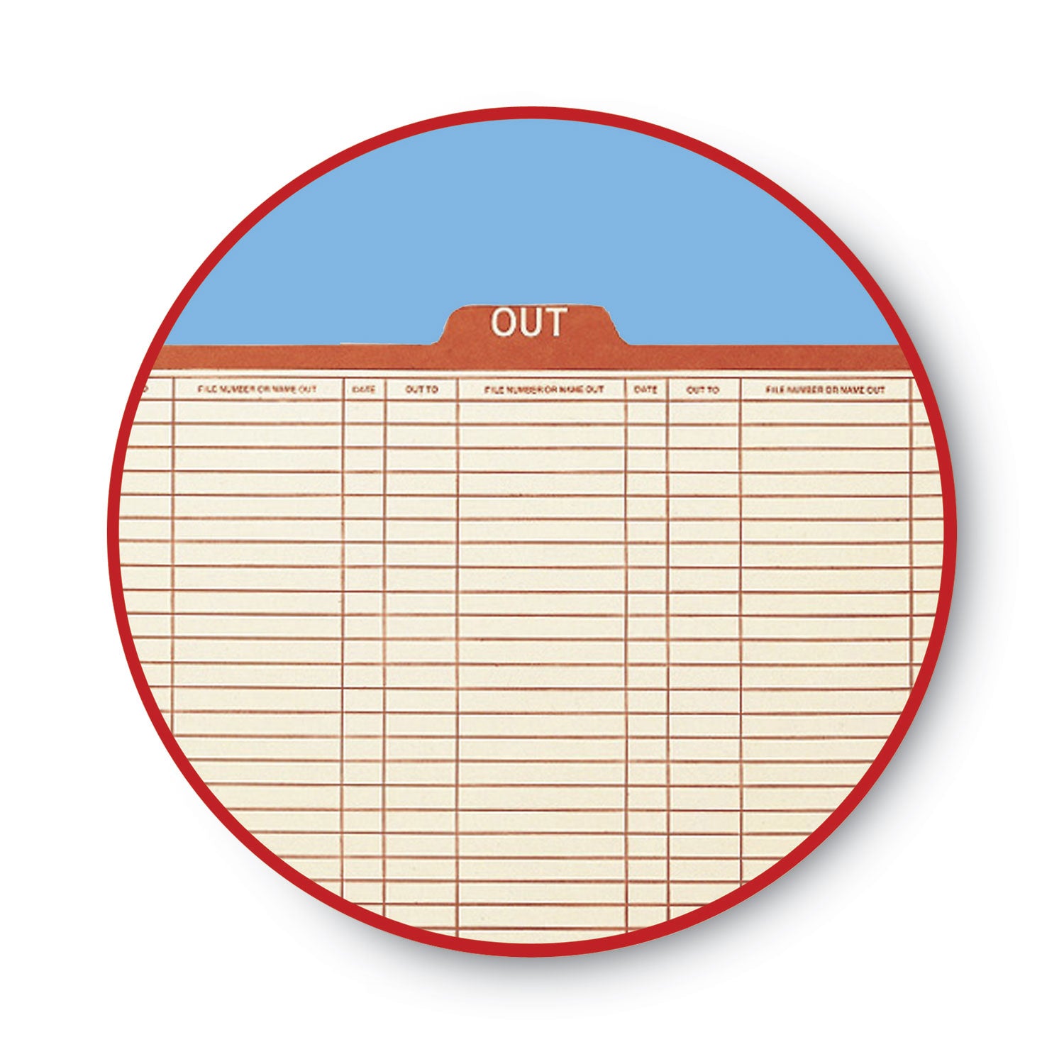 Manila Out Guides, Printed Form Style, 1/5-Cut Top Tab, Out, 8.5 x 11, Manila, 100/Box