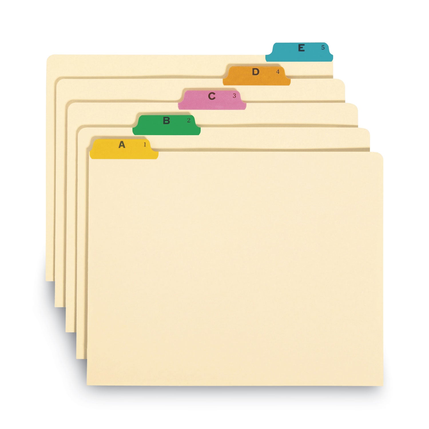 Alphabetic Top Tab Indexed File Guide Set, 1/5-Cut Top Tab, A to Z, 8.5 x 11, Manila, 25/Set - 