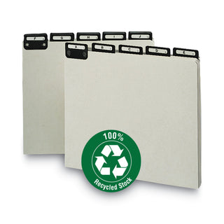 Alphabetic Top Tab Indexed File Guide Set, 1/5-Cut Top Tab, A to Z, 8.5 x 11, Green, 25/Set - 