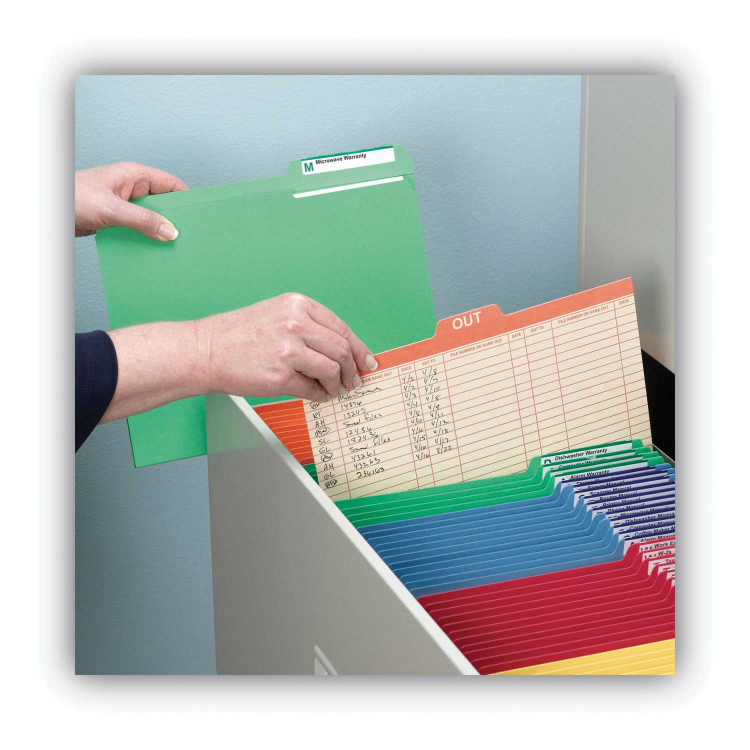 Manila Out Guides, Printed Form Style, 1/5-Cut Top Tab, Out, 8.5 x 11, Manila, 100/Box