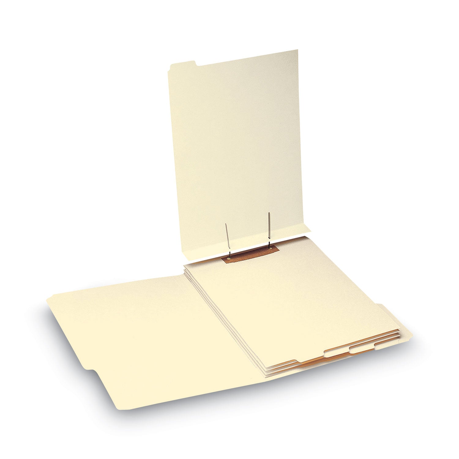 Stackable Folder Dividers with Fasteners, 1/5-Cut Bottom Tab, 1 Fastener, Letter Size, Manila, 4 Dividers/Set, 50 Sets - 