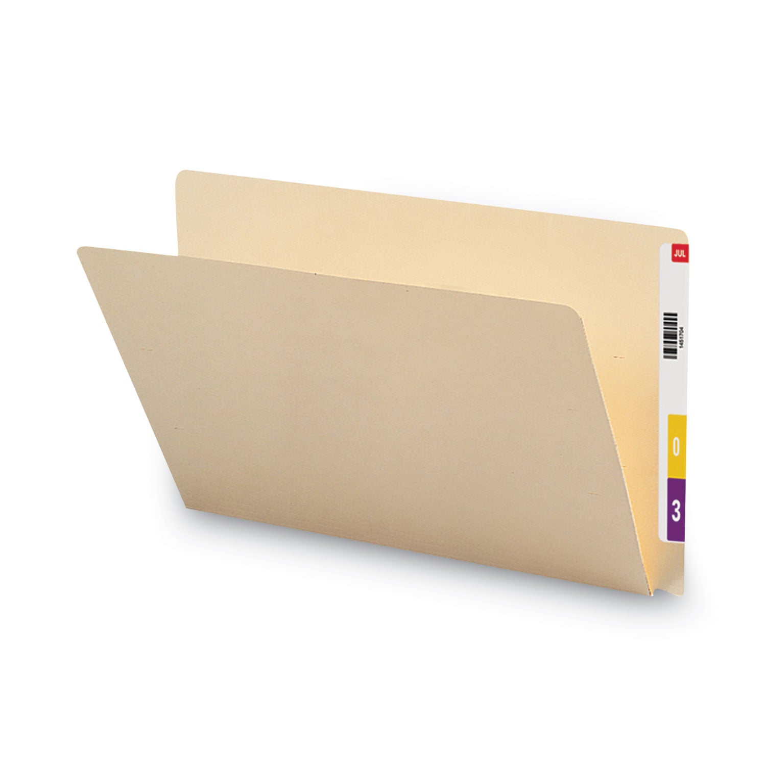 Extended End Tab Manila Folders, Straight Tabs, Legal Size, 0.75" Expansion, Manila, 100/Box - 