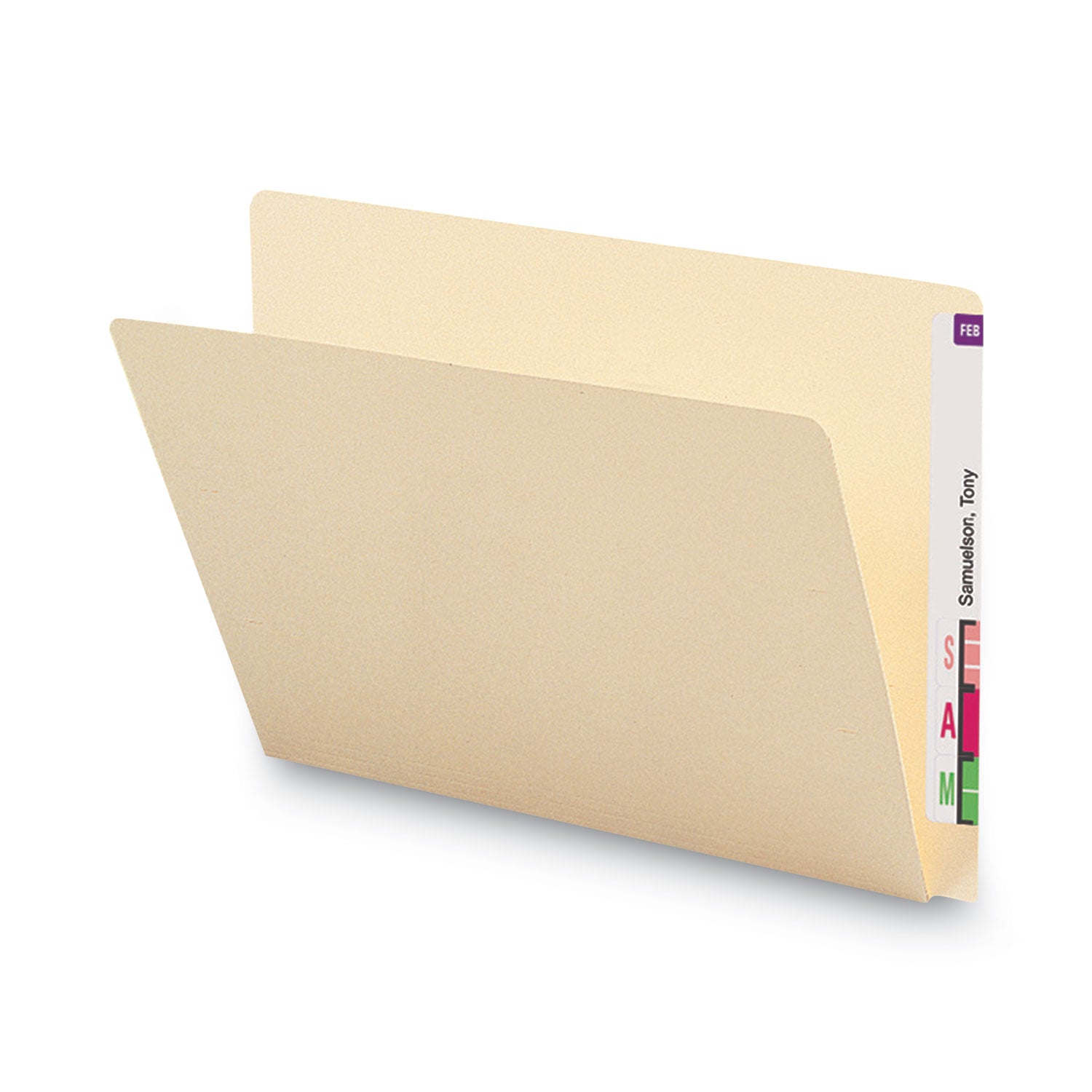 Extended End Tab Manila Folders, Straight Tabs, Letter Size, 0.75" Expansion, Manila, 100/Box - 