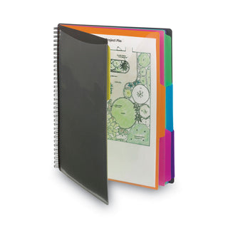 Poly Project Organizer, 12 Letter-Size Sleeves, Gray with Bright Pockets