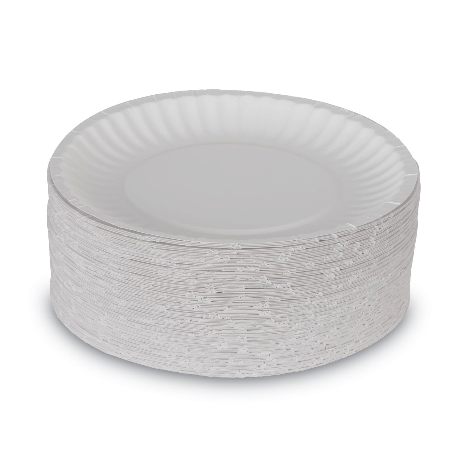 Clay Coated Paper Plates, 6" dia, White, 100/Pack - 