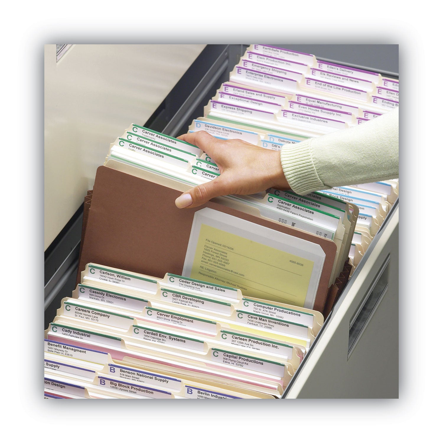 Redrope Drop Front File Pockets, 5.25" Expansion, Letter Size, Redrope, 10/Box