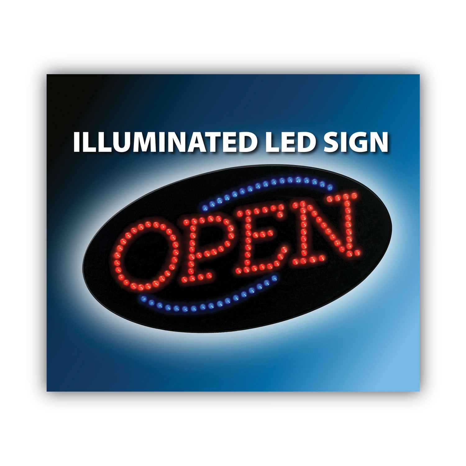 LED OPEN Sign, 10.5 x 20.13, Red and Blue Graphics - 