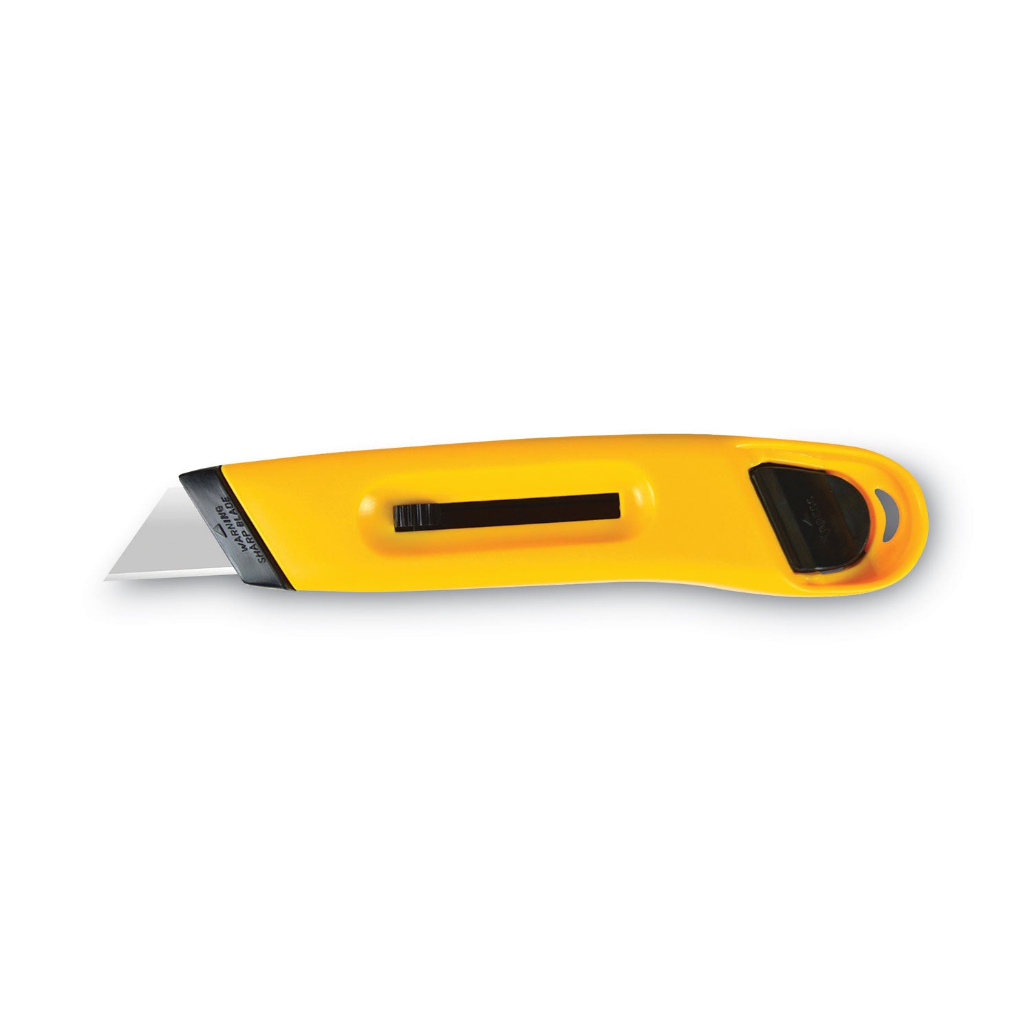 Plastic Utility Knife with Retractable Blade and Snap Closure, 6" Plastic Handle, Yellow - 