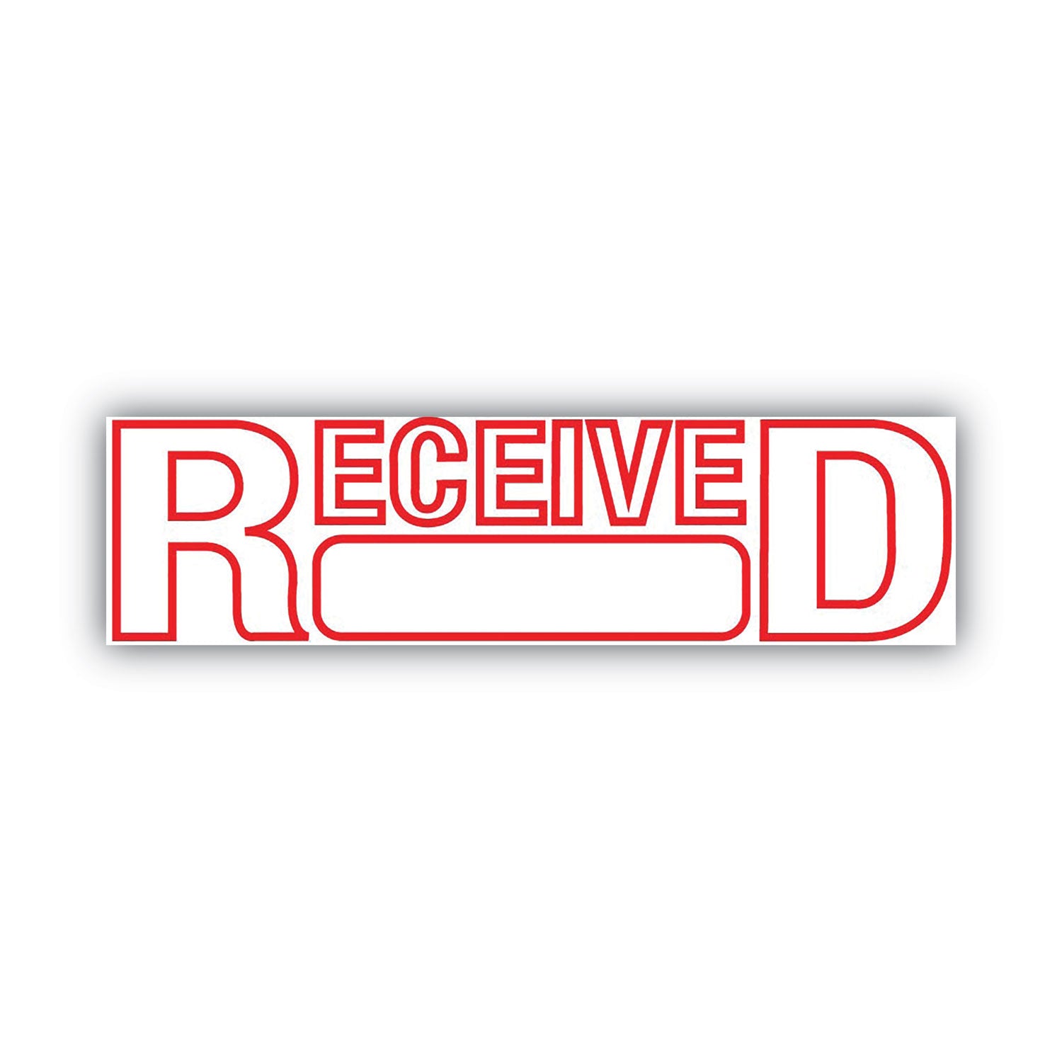 Green Line Message Stamp, Received, 1.5 x 0.56, Red