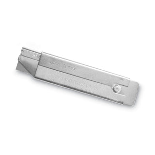 Jiffi-Cutter Compact Utility Knife with Retractable Blade, 3" Metal Handle, Chrome, 12/Box - 