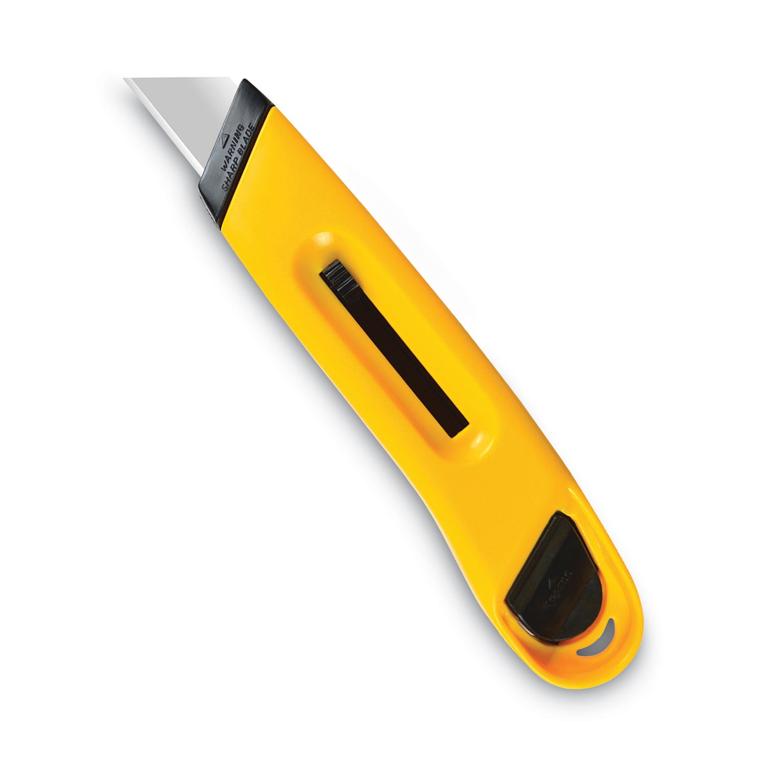 Plastic Utility Knife with Retractable Blade and Snap Closure, 6" Plastic Handle, Yellow - 