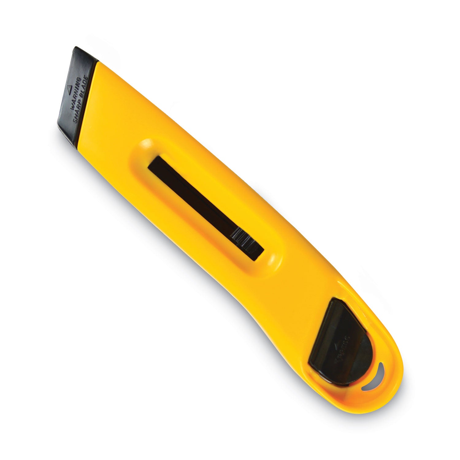 Plastic Utility Knife with Retractable Blade and Snap Closure, 6" Plastic Handle, Yellow - 