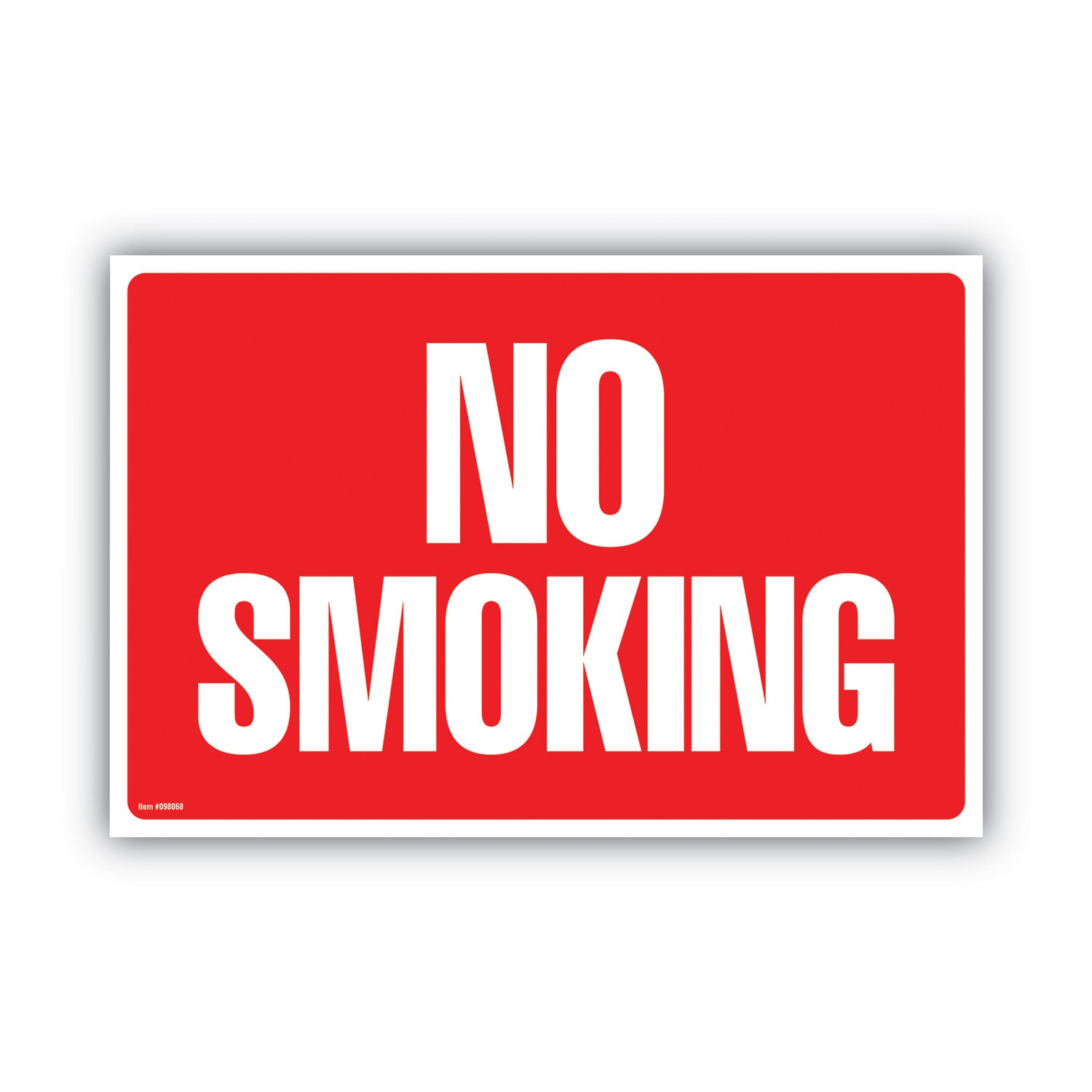 Two-Sided Signs, No Smoking/No Fumar, 8 x 12, Red - 