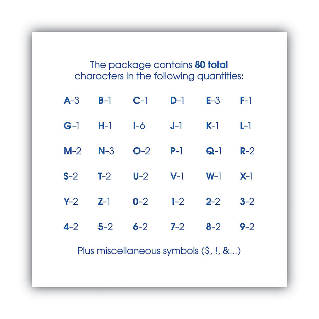 Letters, Numbers and Symbols, Self Adhesive, Black, 3"h, 64 Characters - 