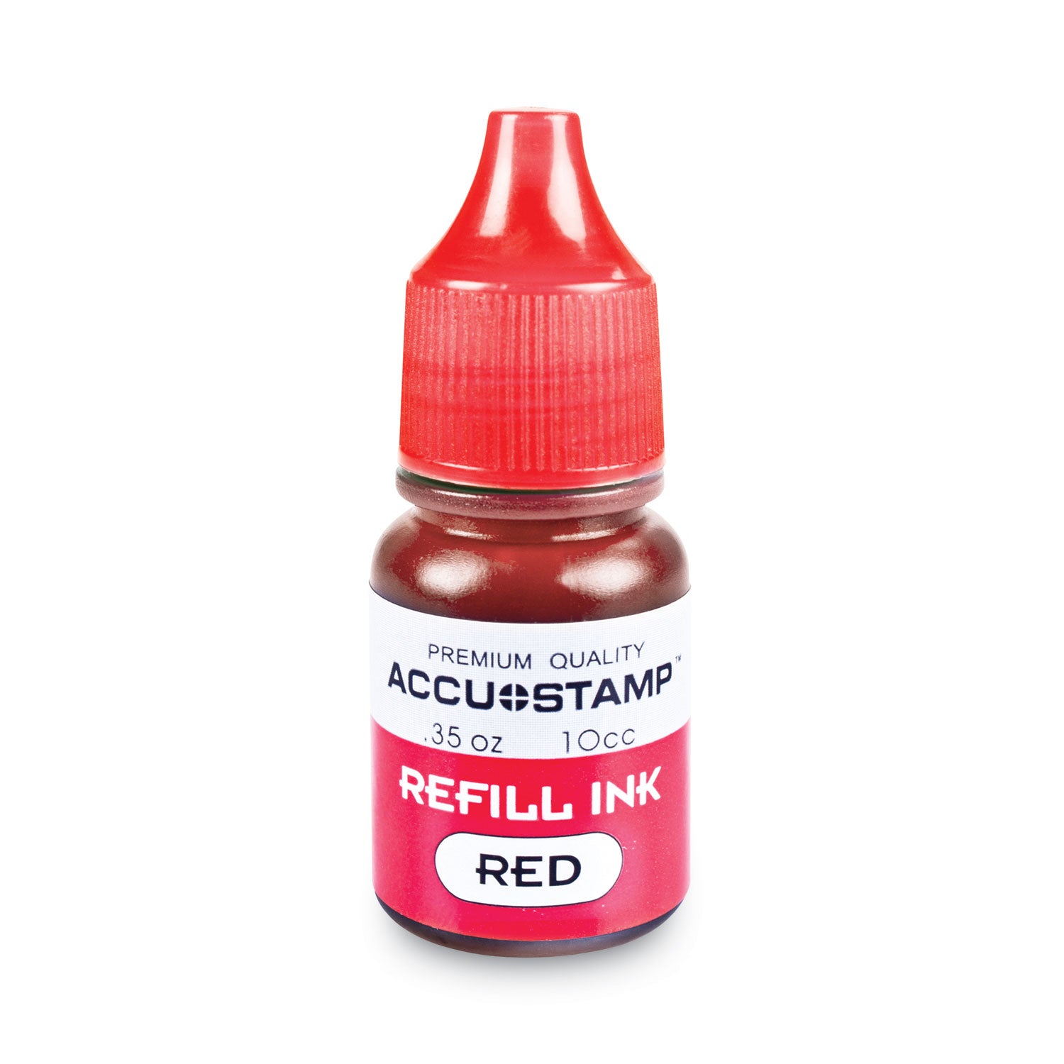 ACCU-STAMP Gel Ink Refill, 0.35 oz Bottle, Red - 