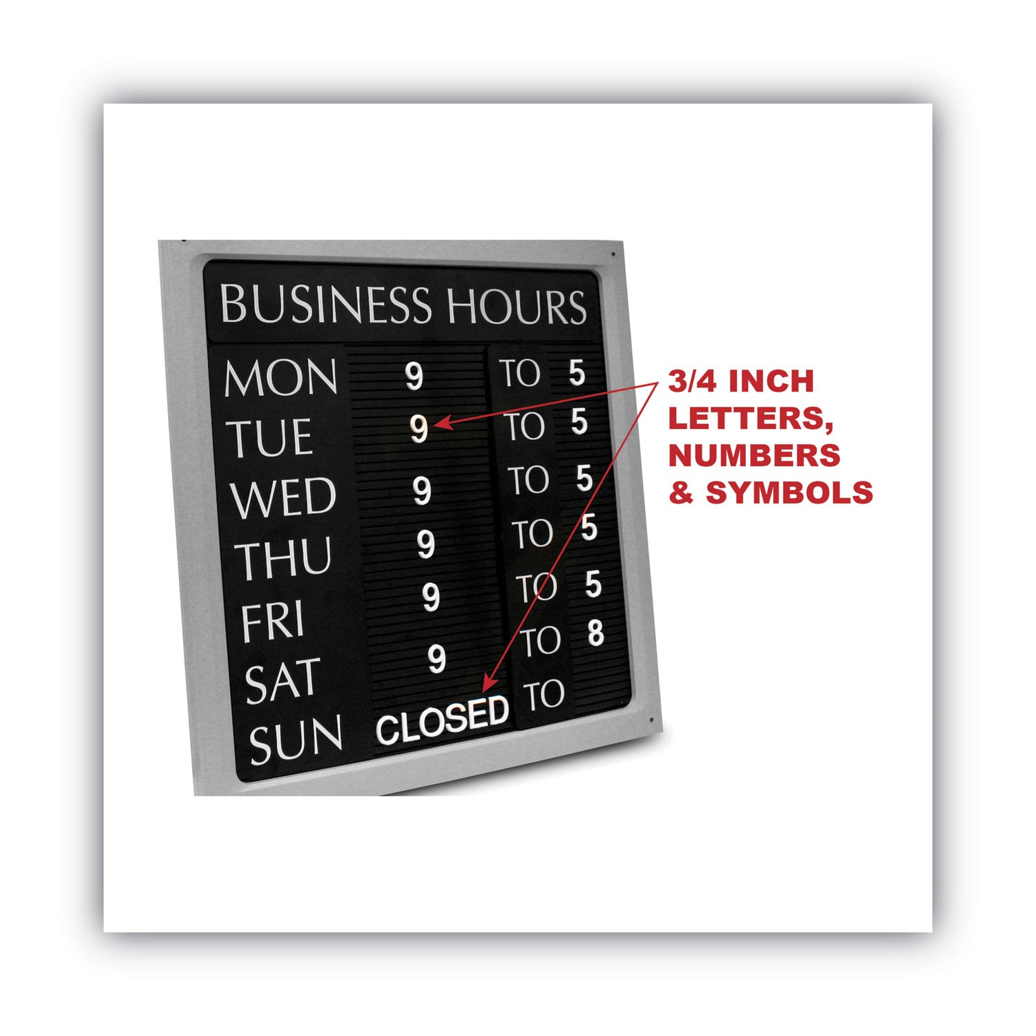 Character Kit, Letters, Numbers, Symbols, Helvetica, White, 0.75"h, 258 Pieces - 
