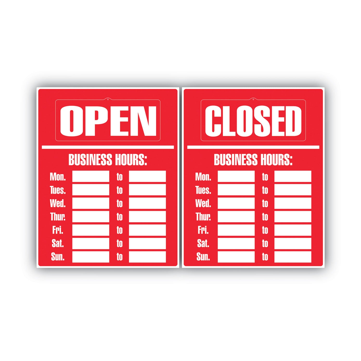 Business Hours Sign Kit, 15 x 19, Red - 