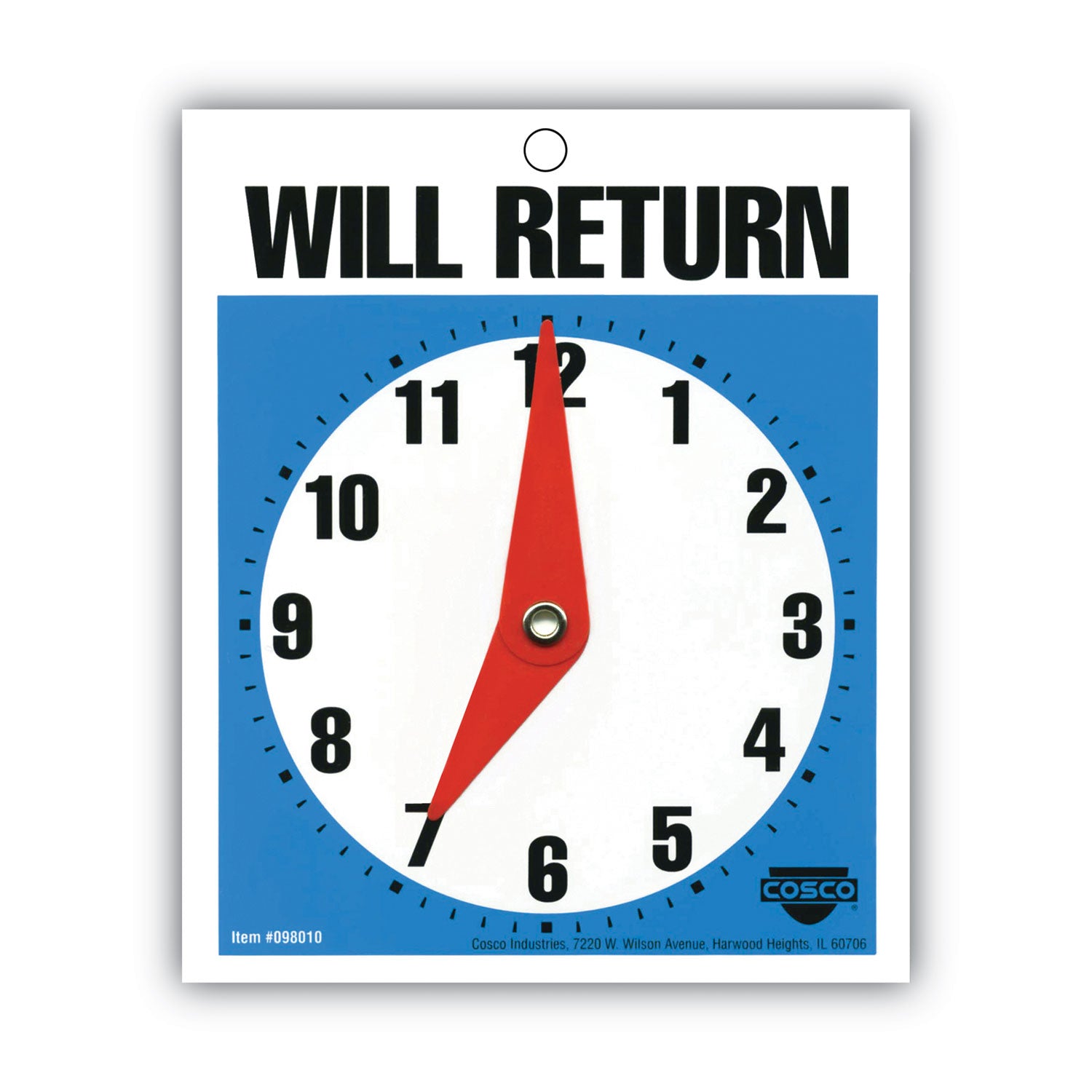 Will Return Later Sign, 5 x 6, Blue - 