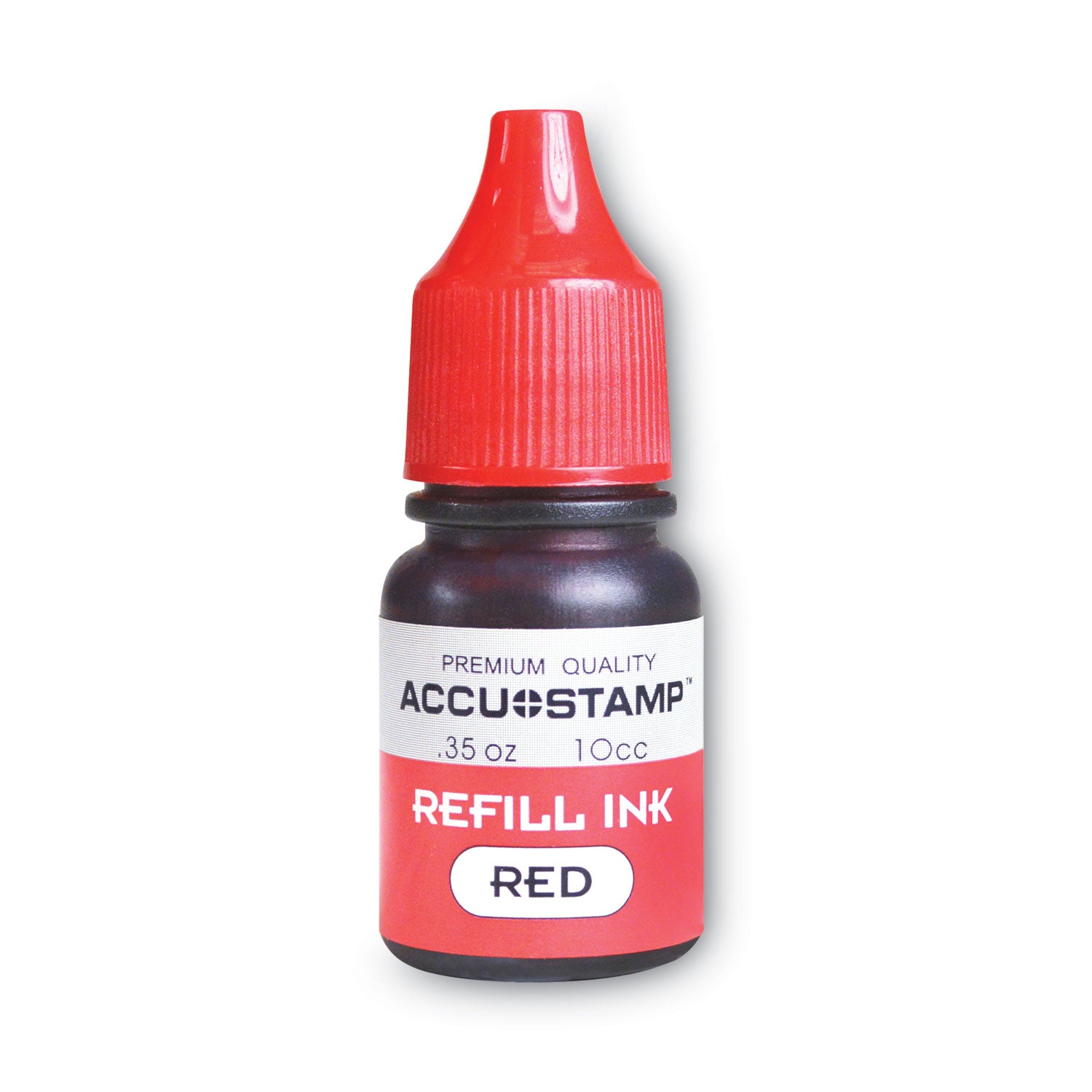 ACCU-STAMP Gel Ink Refill, 0.35 oz Bottle, Red - 
