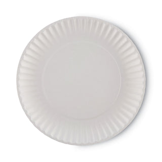White Paper Plates, 9" dia, 250/Pack, 4 Packs/Carton - 