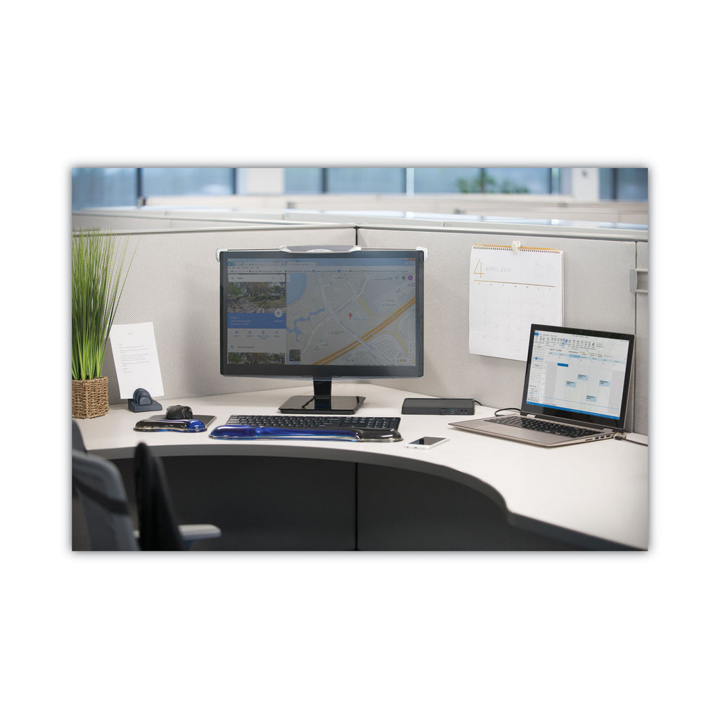 InSight Priority Puck Five-Slot Desktop Copyholder, Plastic, Blue - 